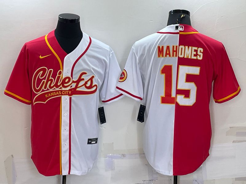 Men Kansas City Chiefs #15 Mahomes Red white 2022 Nike Co branded NFL Jersey->indianapolis colts->NFL Jersey
